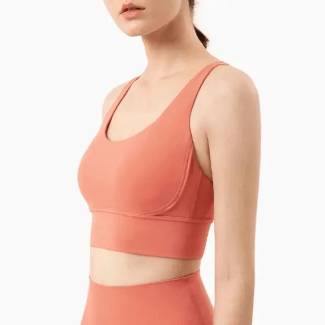 Women's Nylon Breathable Yoga Sports Bra Top