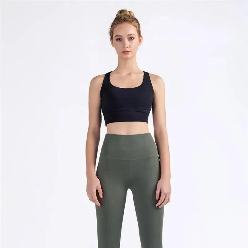 Women's Nylon Breathable Yoga Sports Bra Top
