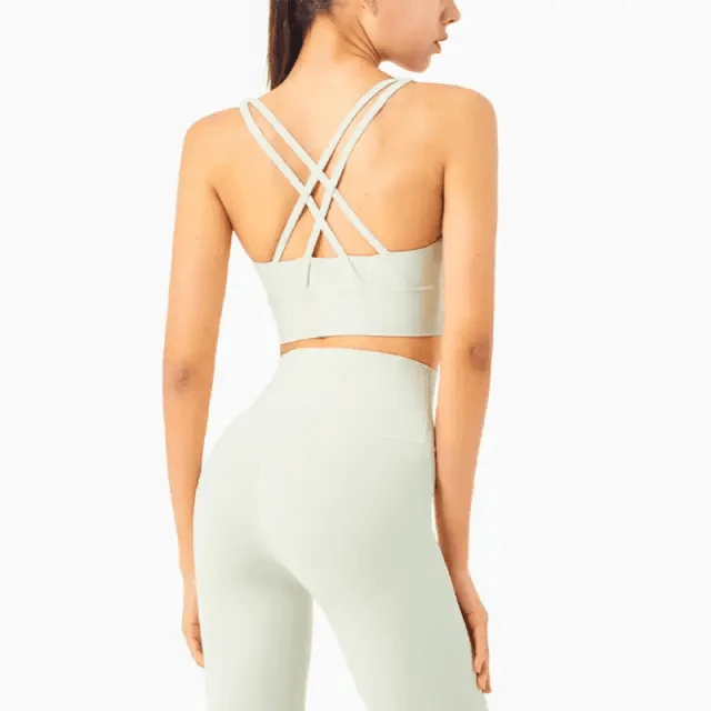 Women's Nylon Breathable Yoga Sports Bra Top