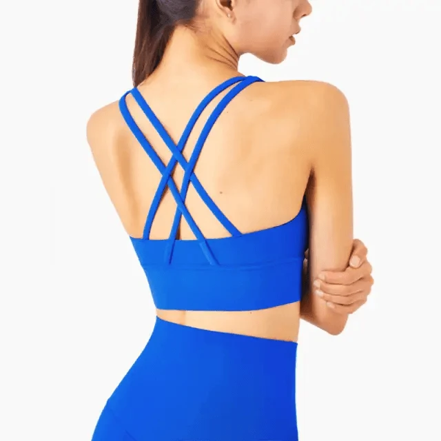 Women's Nylon Breathable Yoga Sports Bra Top