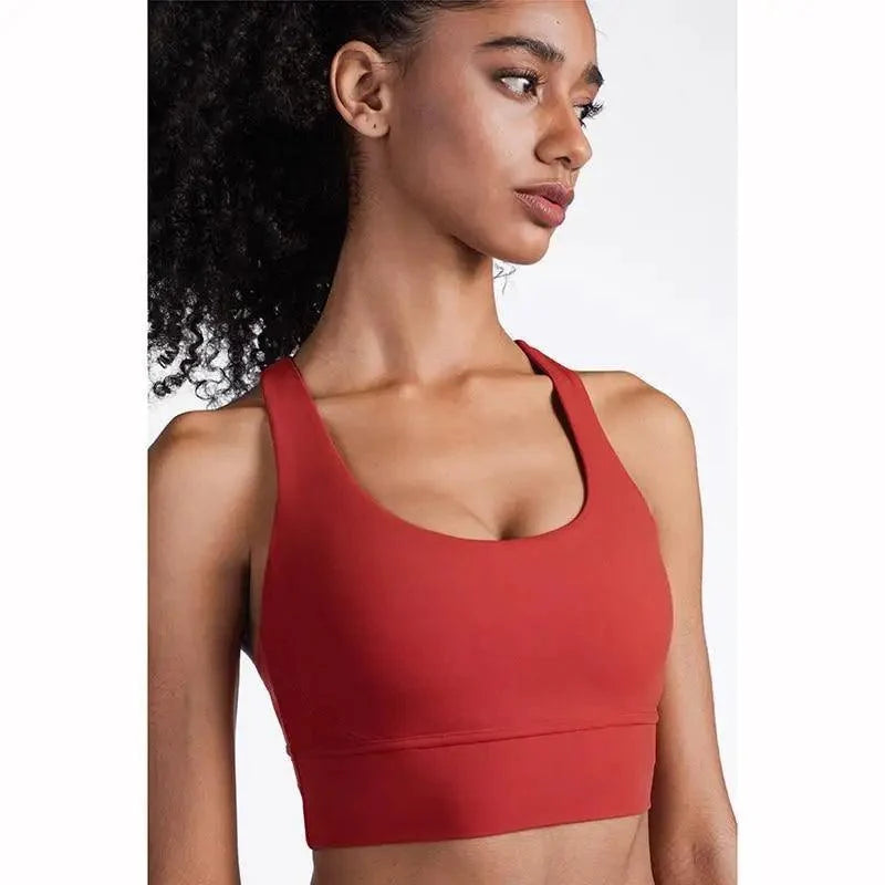 Women's Nylon Breathable Yoga Sports Bra Top