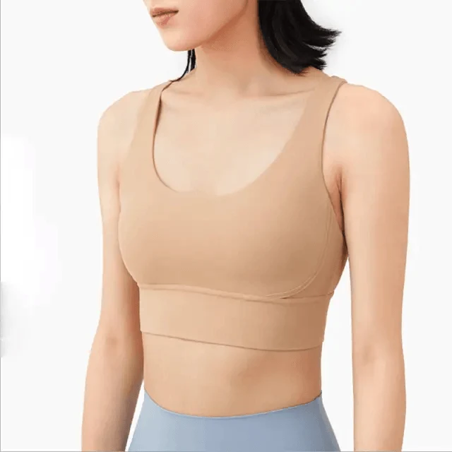 Women's Nylon Breathable Yoga Sports Bra Top