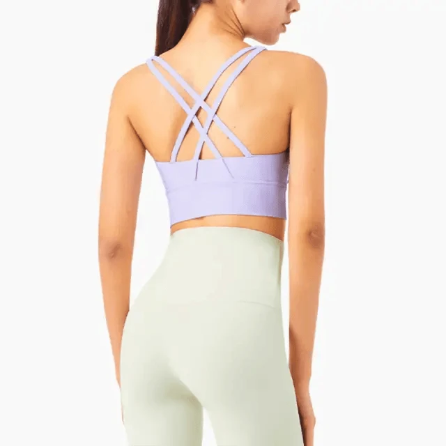 Women's Nylon Breathable Yoga Sports Bra Top