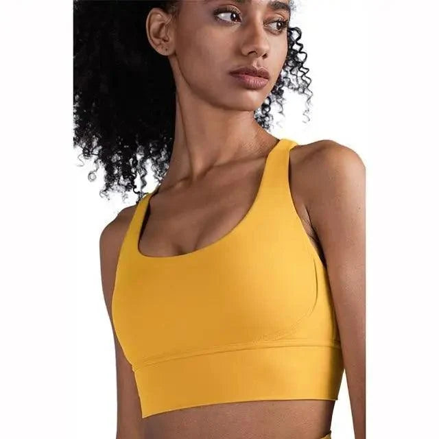 Women's Nylon Breathable Yoga Sports Bra Top