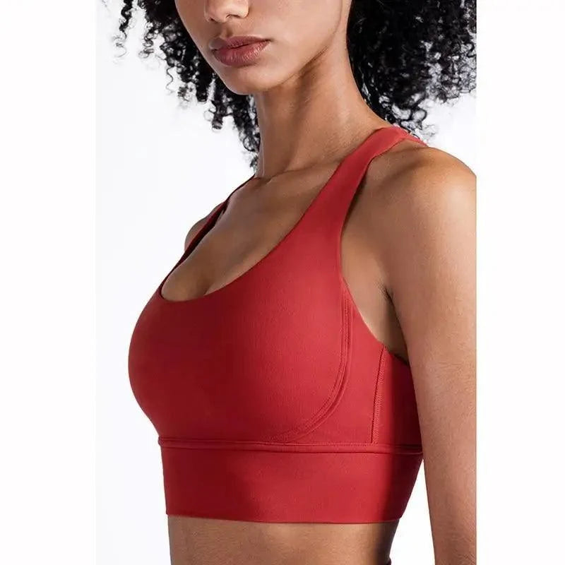 Women's Nylon Breathable Yoga Sports Bra Top