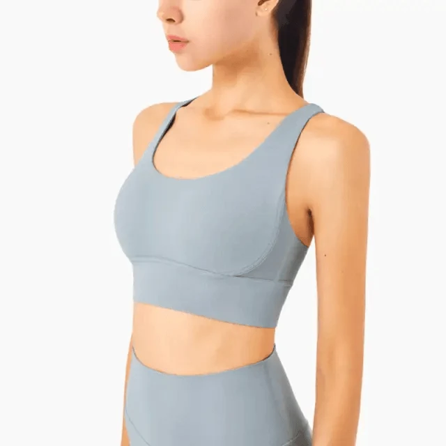 Women's Nylon Breathable Yoga Sports Bra Top