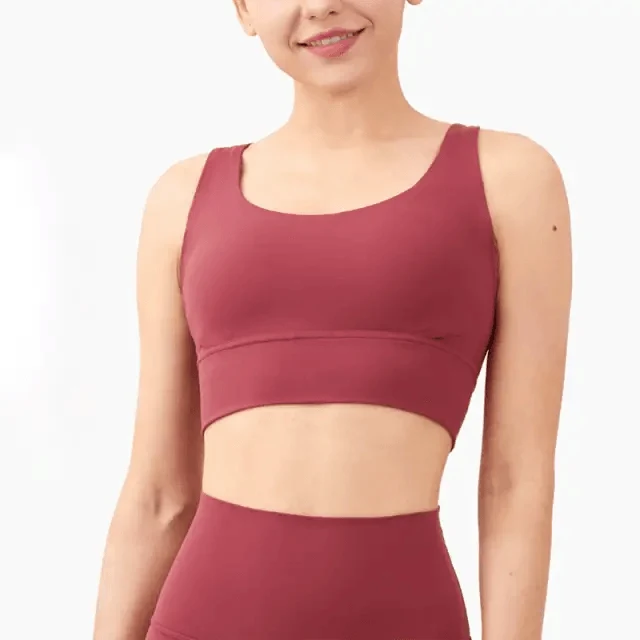 Women's Nylon Breathable Yoga Sports Bra Top