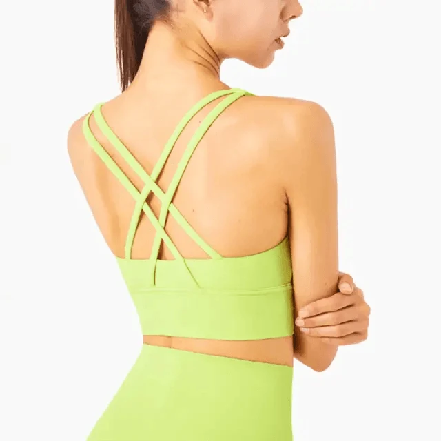 Women's Nylon Breathable Yoga Sports Bra Top