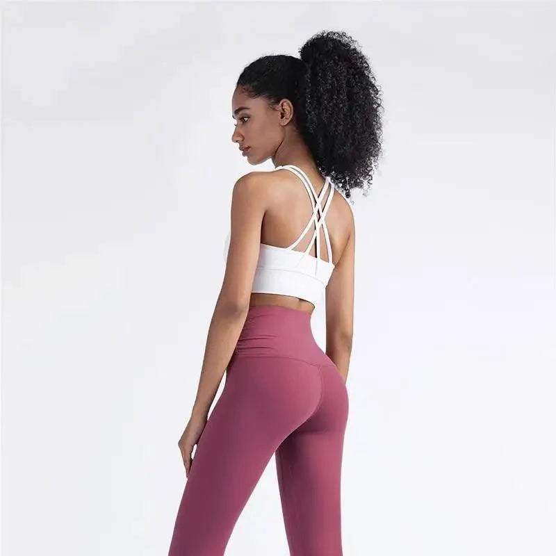 Women's Nylon Breathable Yoga Sports Bra Top
