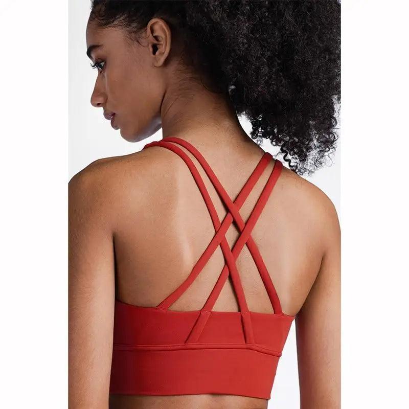Women's Nylon Breathable Yoga Sports Bra Top