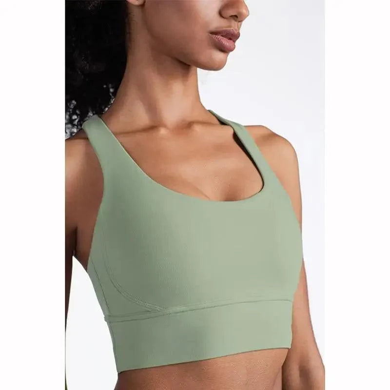 Women's Nylon Breathable Yoga Sports Bra Top