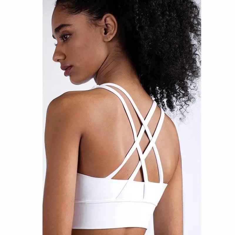 Women's Nylon Breathable Yoga Sports Bra Top