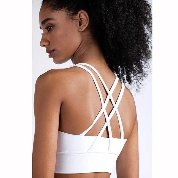 Women's Nylon Breathable Yoga Sports Bra Top