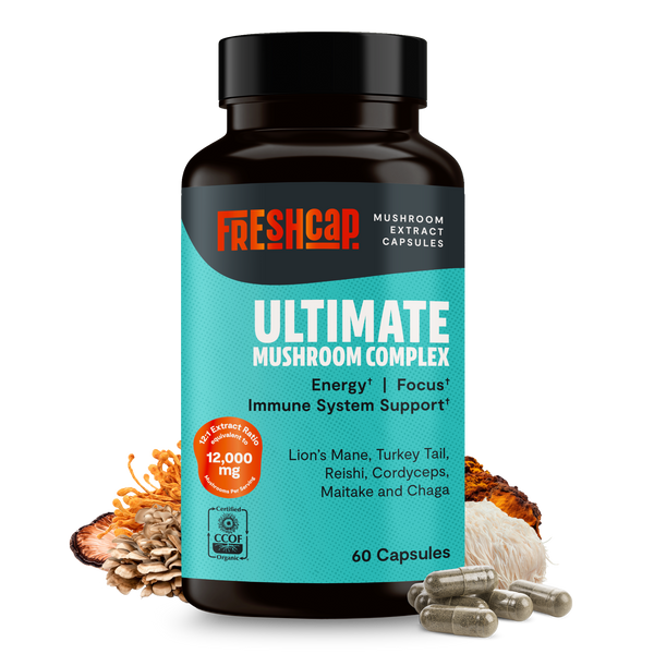 Organic Mushroom Complex Supplement Capsules for Daily Wellness