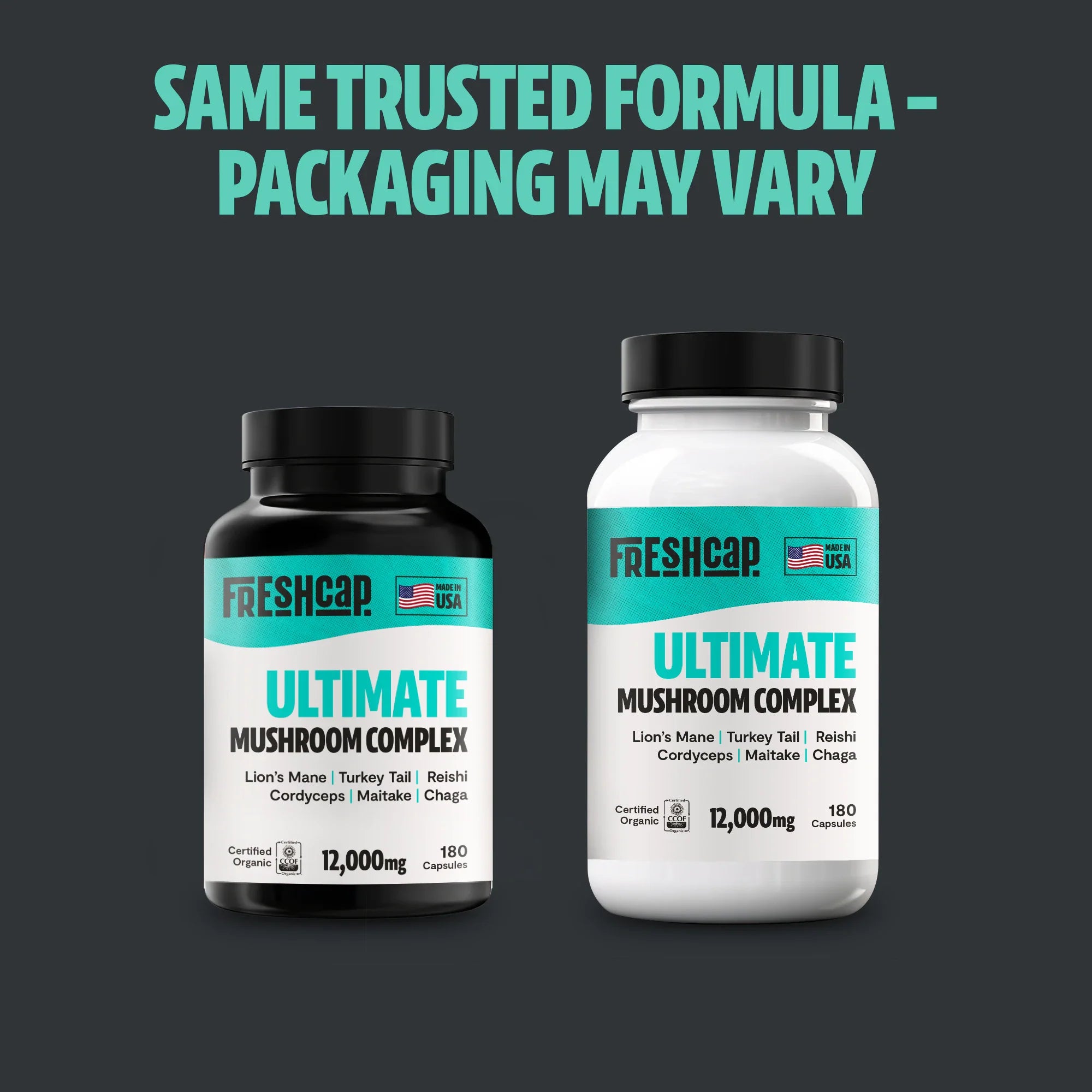 Organic Mushroom Complex Supplement Capsules for Daily Wellness